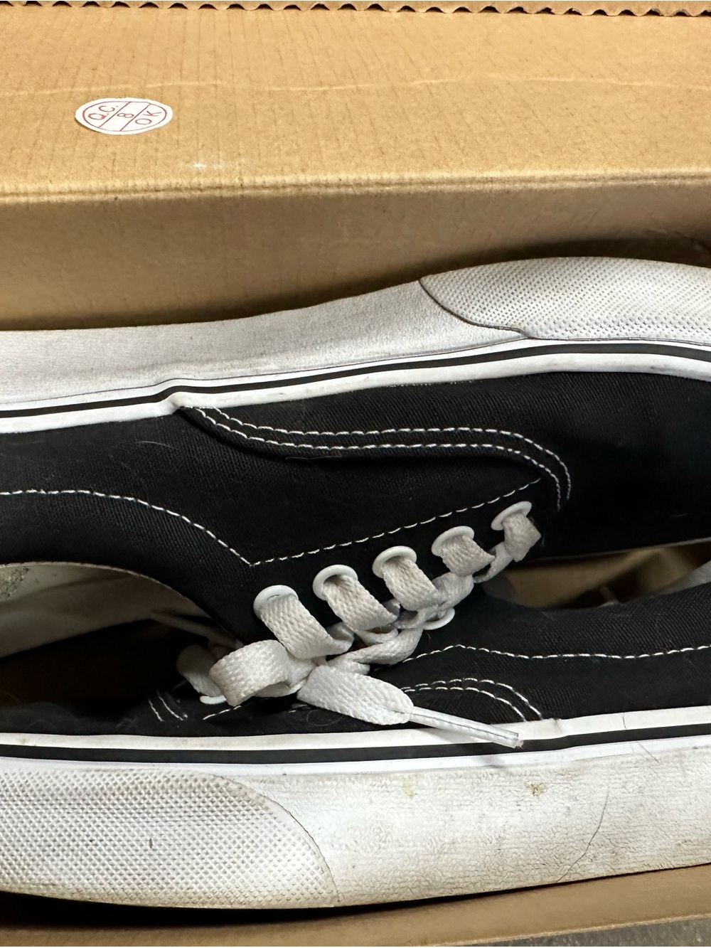 Vans Black Canvas Low-Top Sneakers with White Soles